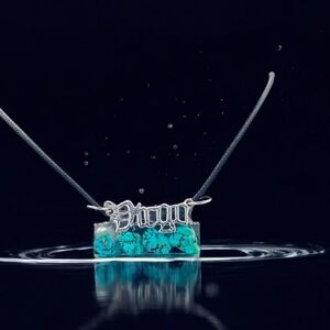 Virgo Turquoise and Silver Pendant Necklace